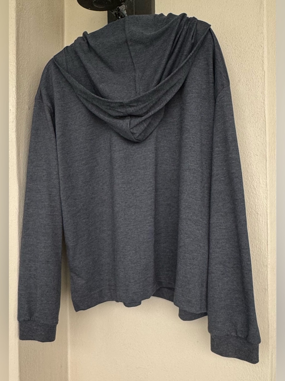 Hanes Her Way Heather Gray Long Sleeve Hoodie V-Neck Polyester/Cotton Stretch OS - Picture 2 of 10